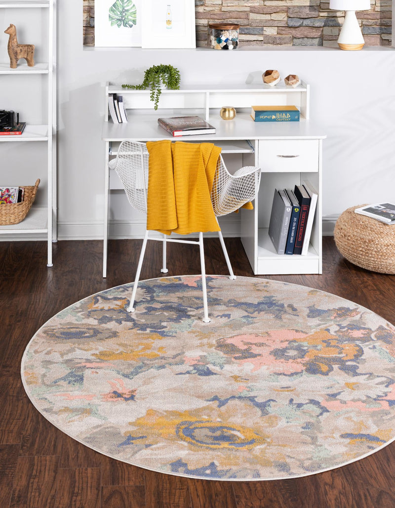 Lagoon Oasis Collection Area Rug -  Atoll Round Multi  lifestyle 37