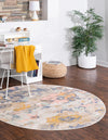 Lagoon Oasis Collection Area Rug -  Atoll Round Multi  lifestyle 45