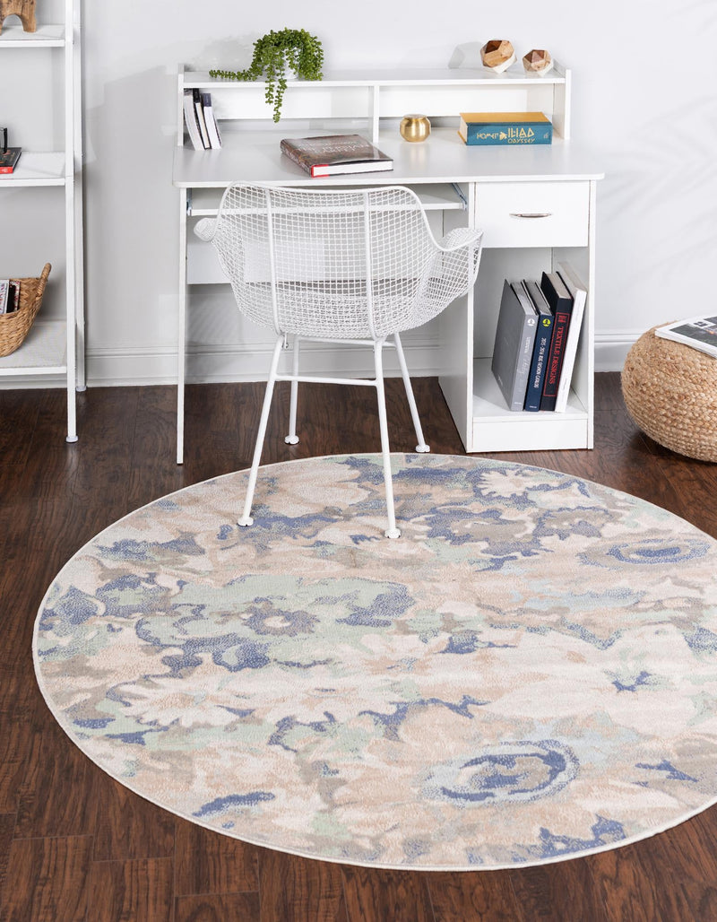 Lagoon Oasis Collection Area Rug -  Atoll Round Blue  lifestyle 31