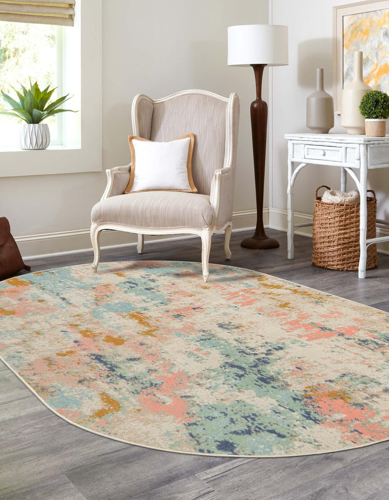 Lagoon Oasis Collection Area Rug -  Seagrass Oval Multi  lifestyle 39