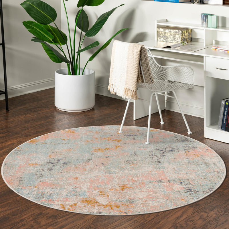 Lagoon Oasis Collection Area Rug -  Seagrass Round Multi  lifestyle 96