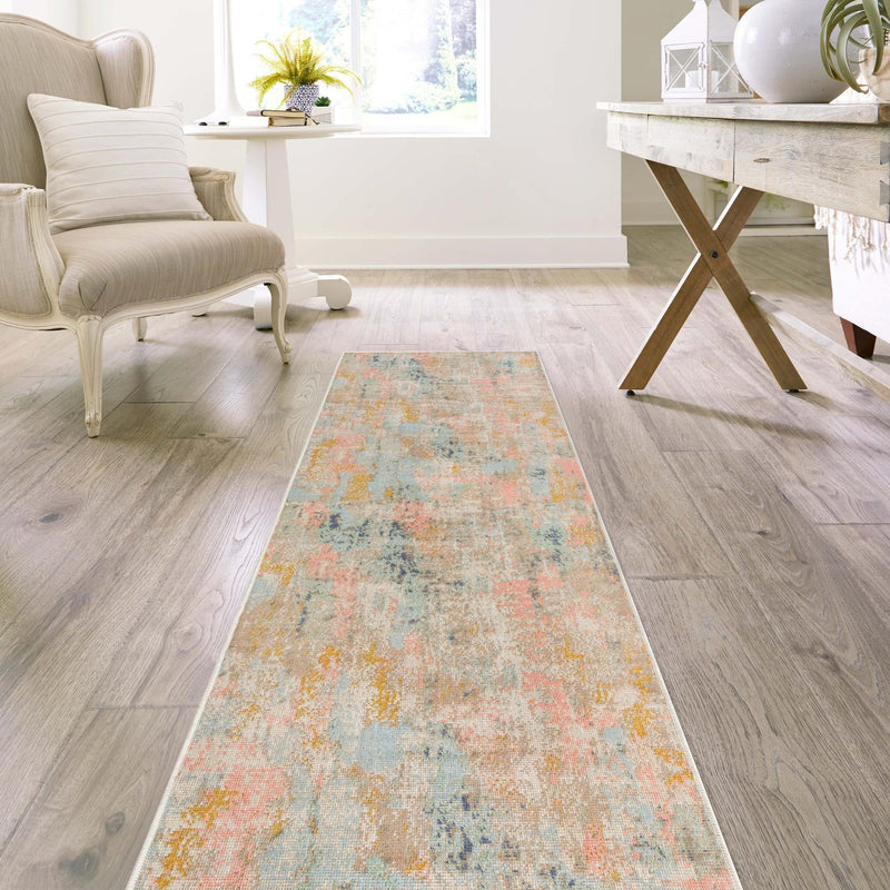 Lagoon Oasis Collection Area Rug -  Seagrass Runner Multi  lifestyle 70