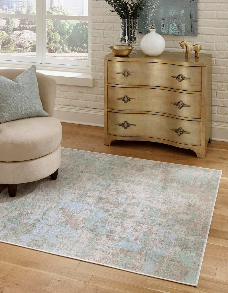 Lagoon Oasis Collection Area Rug -  Seagrass Square Teal  lifestyle 38