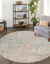 Lagoon Oasis Collection Area Rug -  Seagrass Round Teal  lifestyle 32