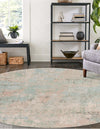 Lagoon Oasis Collection Area Rug -  Seagrass Round Teal  lifestyle 38