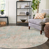 Lagoon Oasis Collection Area Rug -  Seagrass Round Teal  lifestyle 94