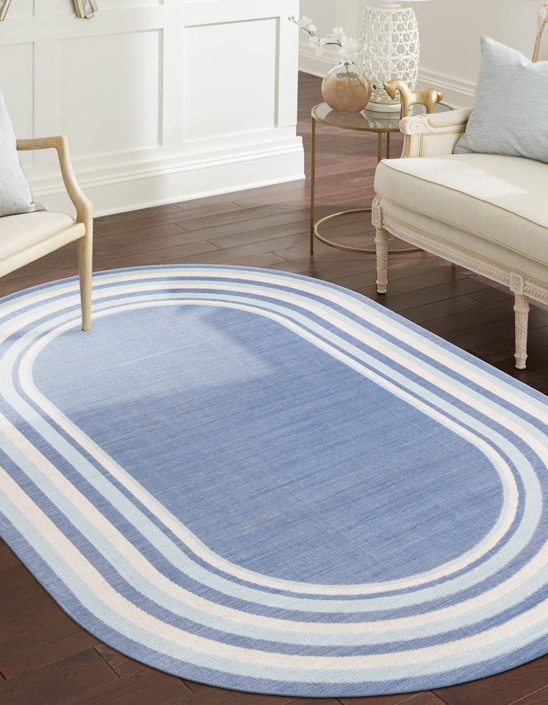 Lagoon Oasis Collection Area Rug -  Harbor Oval Blue  lifestyle 40