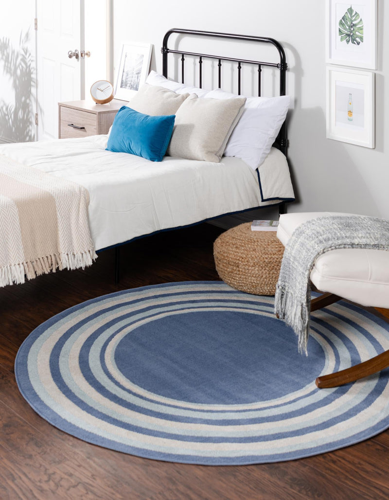 Lagoon Oasis Collection Area Rug -  Harbor Round Blue  lifestyle 46