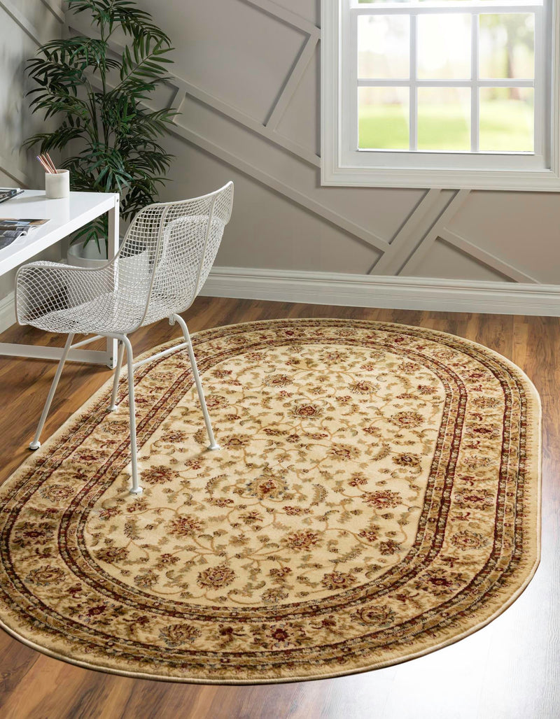 Jaipur Elegance Collection Area Rug -  Nahargarh (Cream) Oval Cream  lifestyle 24