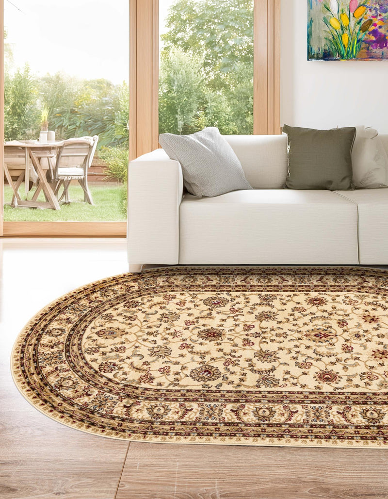 Jaipur Elegance Collection Area Rug -  Nahargarh (Cream) Oval Cream  lifestyle 32