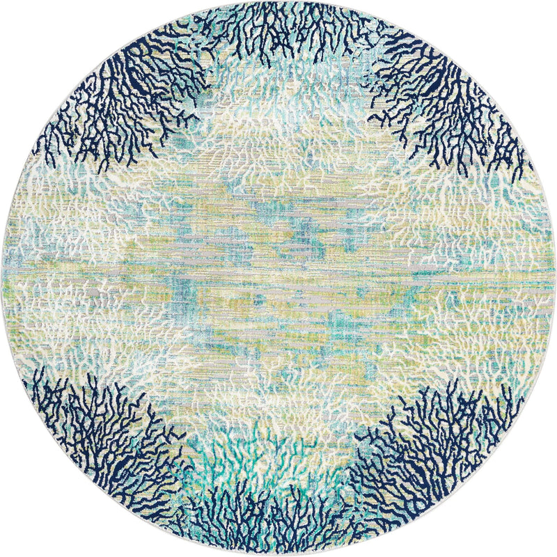 Atlantis Oasis Collection Area Rug -  Seabreeze Round Blue  lifestyle 9