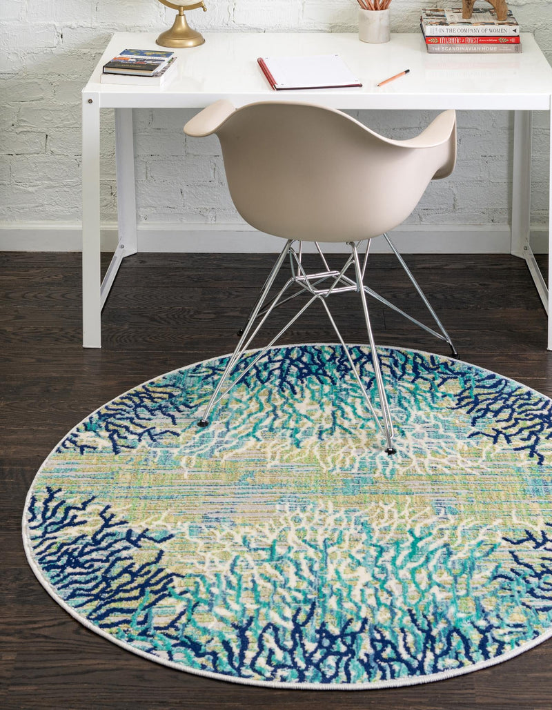 Atlantis Oasis Collection Area Rug -  Seabreeze Round Blue  lifestyle 11