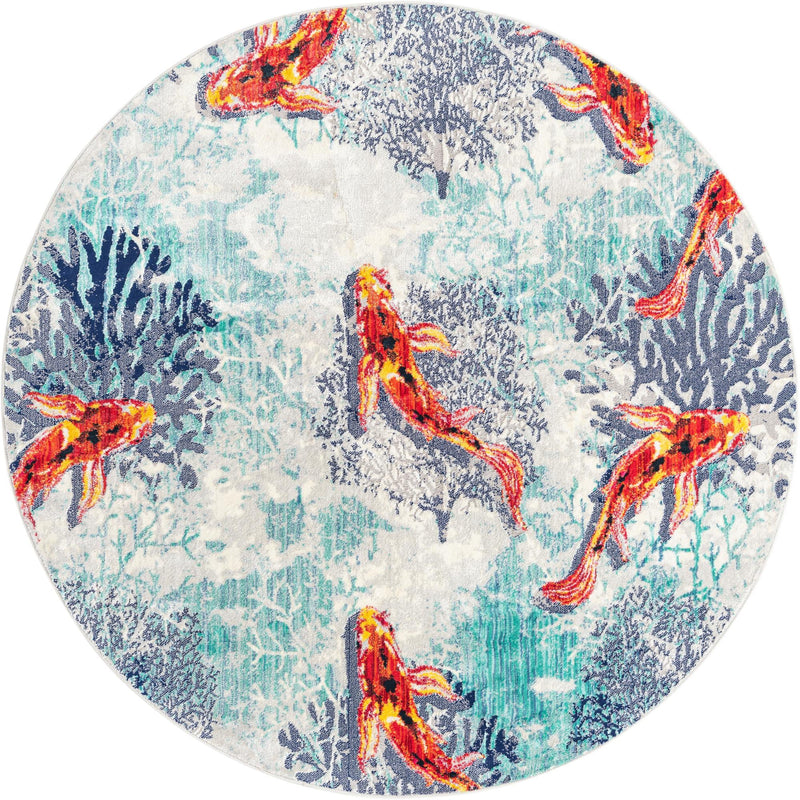 Atlantis Oasis Collection Area Rug -  Marina Round Multi  lifestyle 9