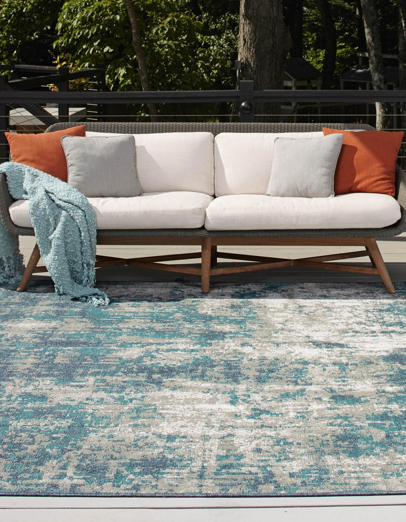 Seaside Haven Rugs Collection Area Rug -  Schooner Square Blue  lifestyle 35