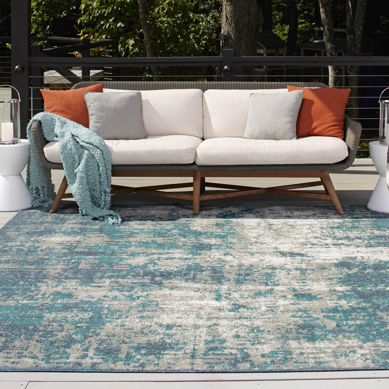 Seaside Haven Rugs Collection Area Rug -  Schooner Square Blue  lifestyle 61