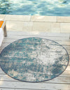 Seaside Haven Rugs Collection Area Rug -  Schooner Round Blue  lifestyle 30