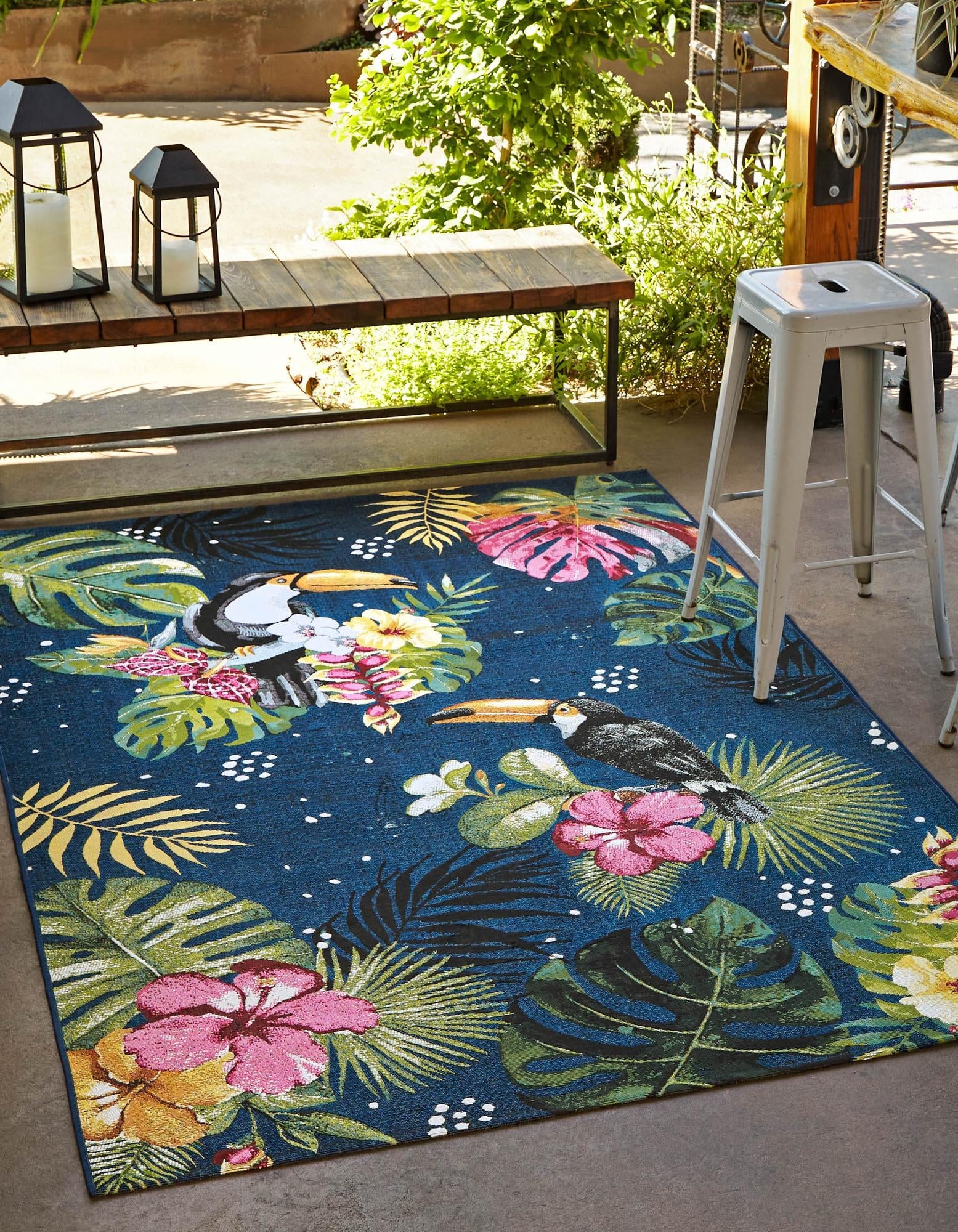 Seaside Blooms Collection Area Rug -  Leaf