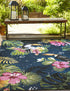 Seaside Blooms Collection Area Rug -  Leaf