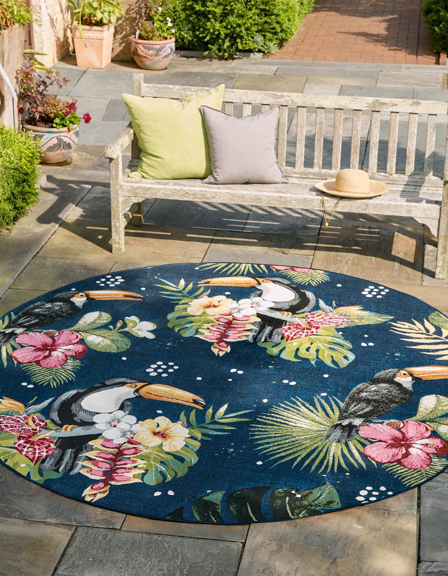 Seaside Blooms Collection Area Rug -  Leaf