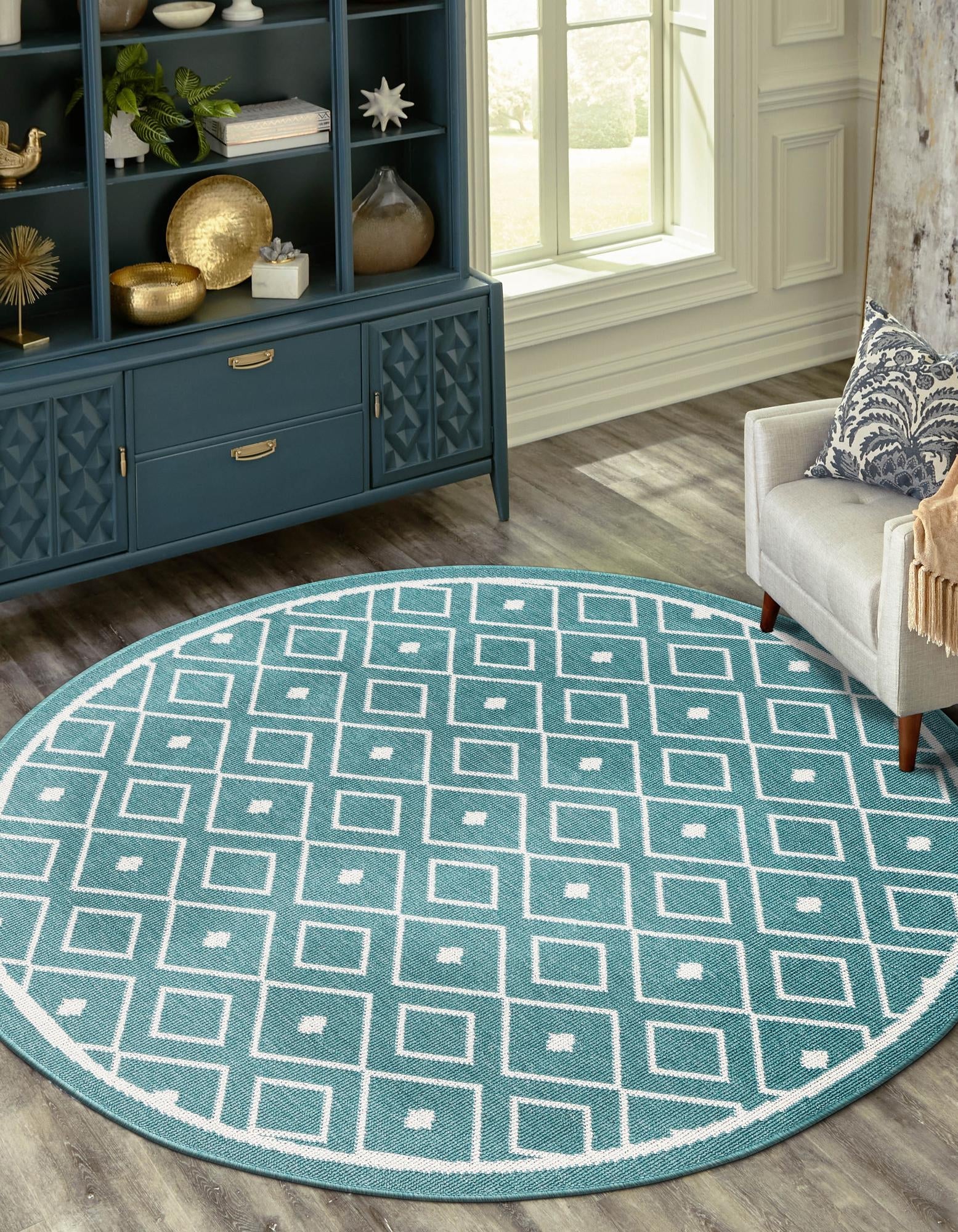 Seaside Lattice Collection Area Rug - Brighton