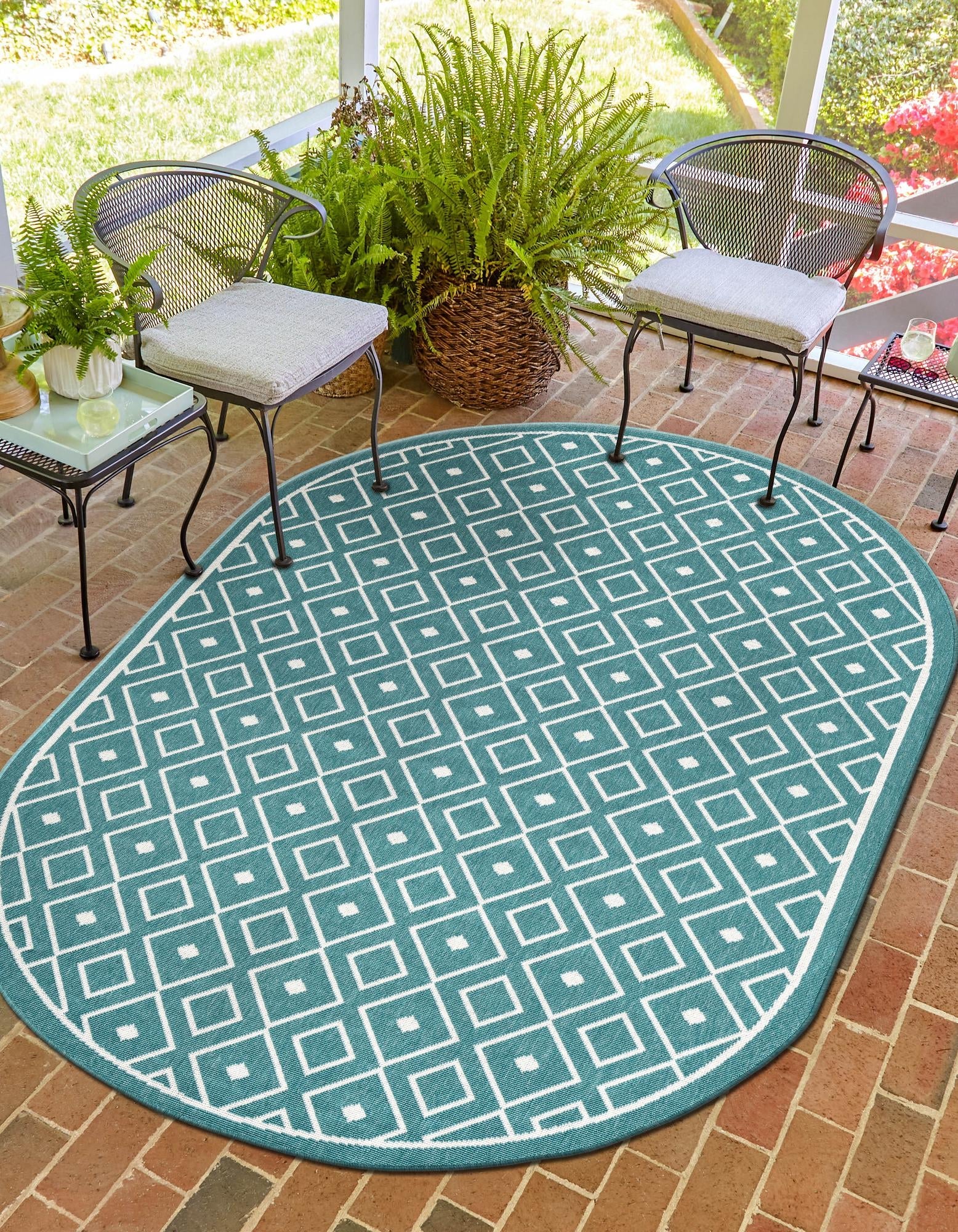 Seaside Lattice Collection Area Rug - Brighton