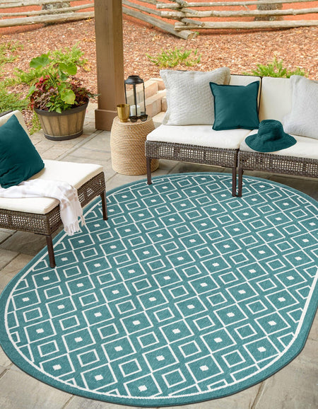 Seaside Lattice Collection Area Rug - Brighton