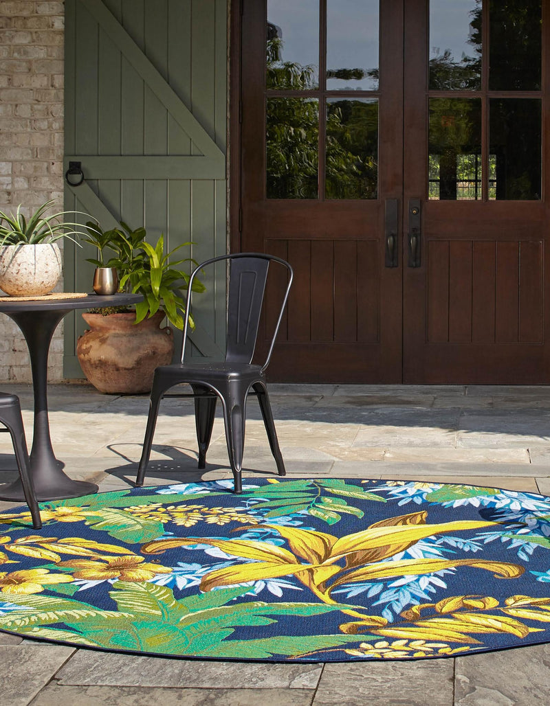 Garden Terrace Escape Collection Area Rug -  Grove Round Multi  lifestyle 27