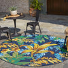 Garden Terrace Escape Collection Area Rug -  Grove Round Multi  lifestyle 82