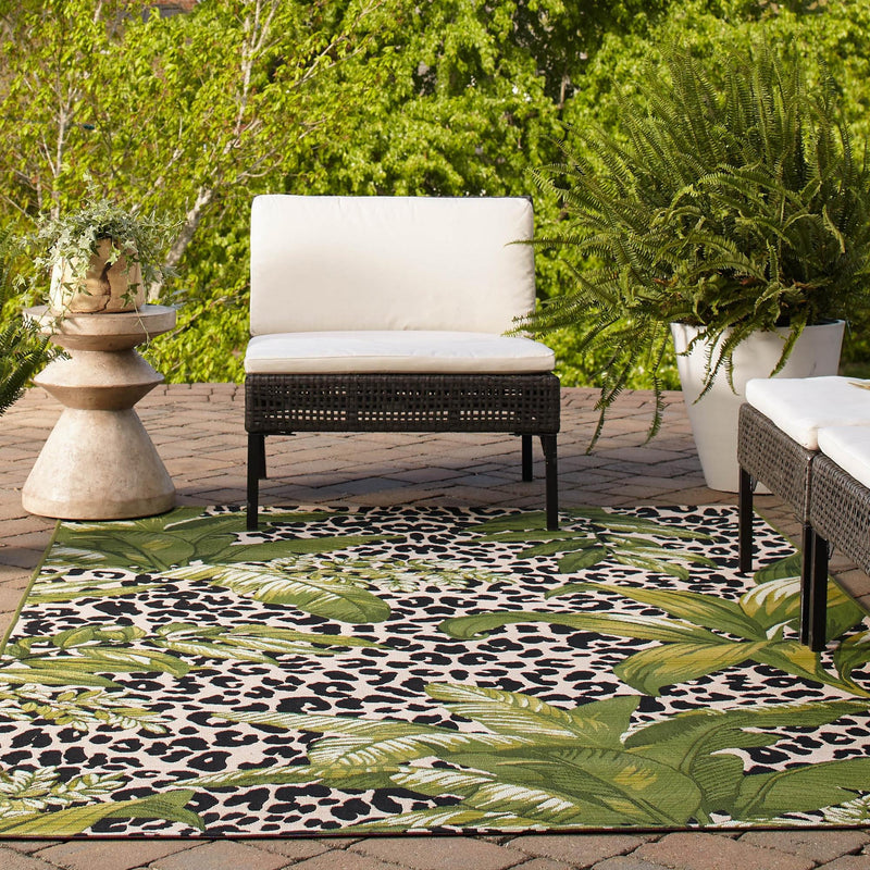 Garden Terrace Escape Collection Area Rug -  Lotus Rectangle Green  lifestyle 15