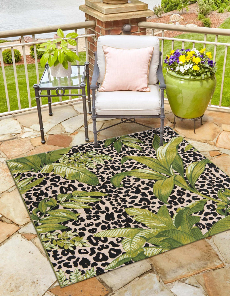 Garden Terrace Escape Collection Area Rug -  Lotus Square Green  lifestyle 21