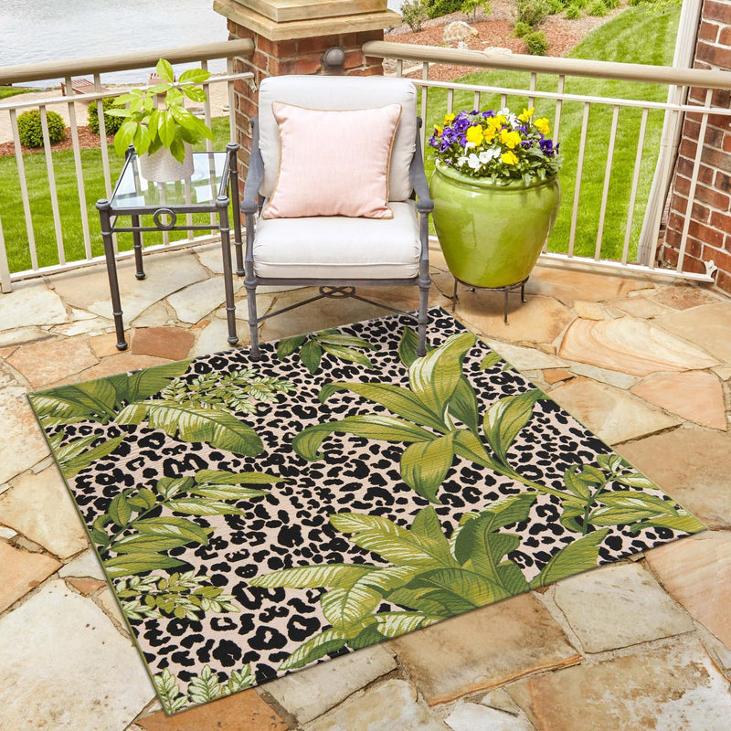 Garden Terrace Escape Collection Area Rug -  Lotus Square Green  lifestyle 81