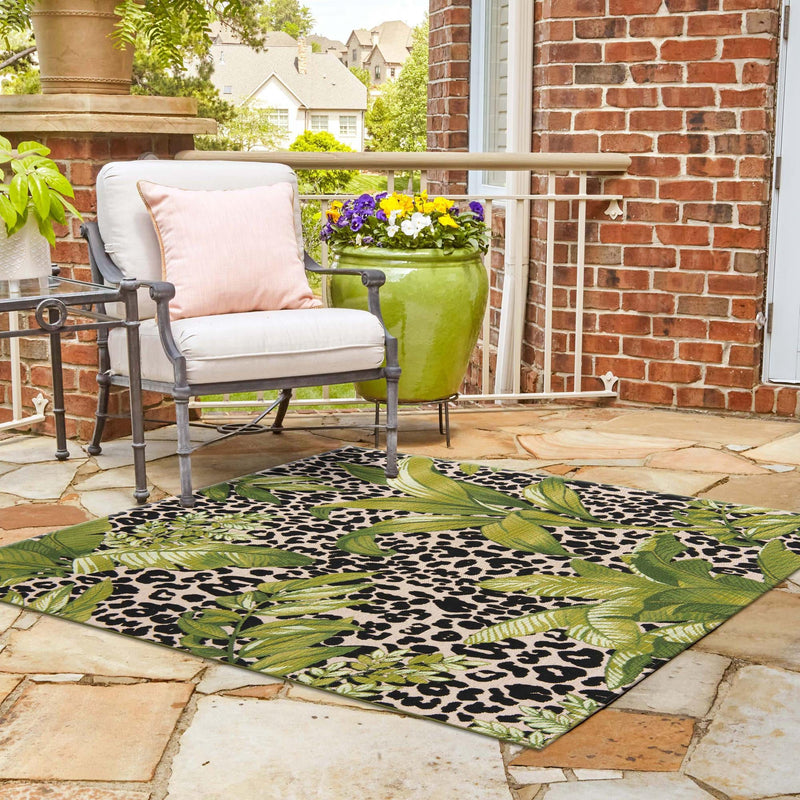 Garden Terrace Escape Collection Area Rug -  Lotus Square Green  lifestyle 86