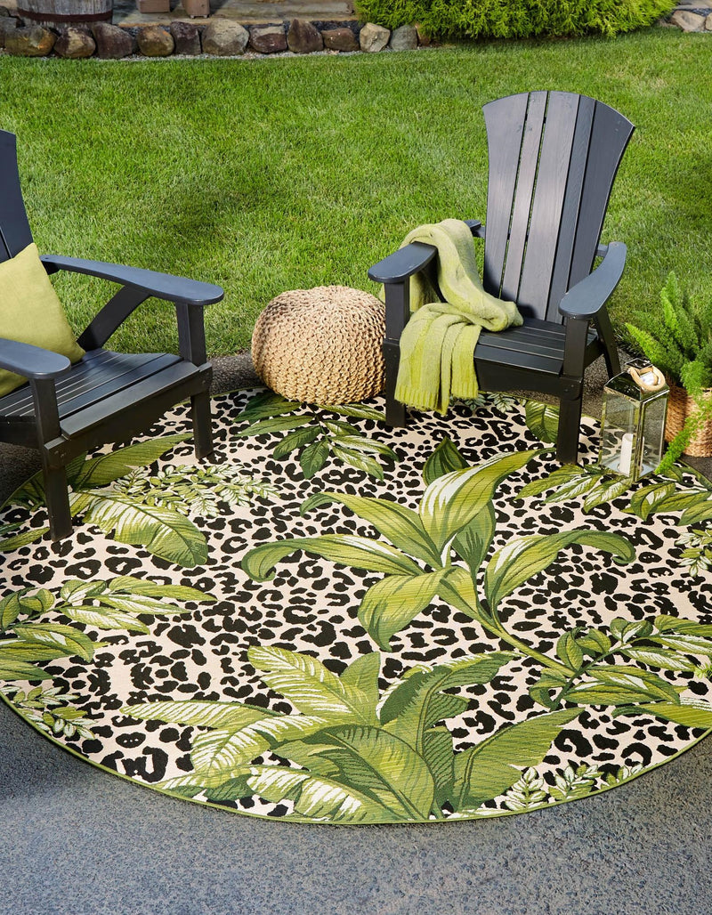 Garden Terrace Escape Collection Area Rug -  Lotus Round Green  lifestyle 22