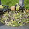 Garden Terrace Escape Collection Area Rug -  Lotus Round Green  lifestyle 82