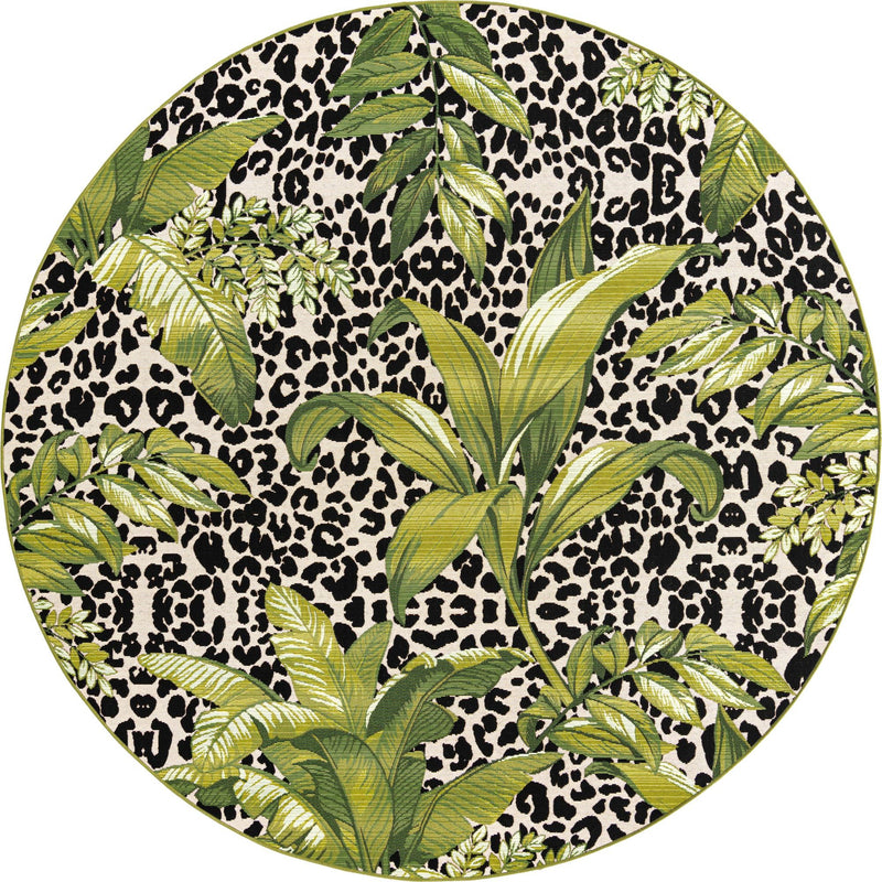 Garden Terrace Escape Collection Area Rug -  Lotus Round Green  lifestyle 17