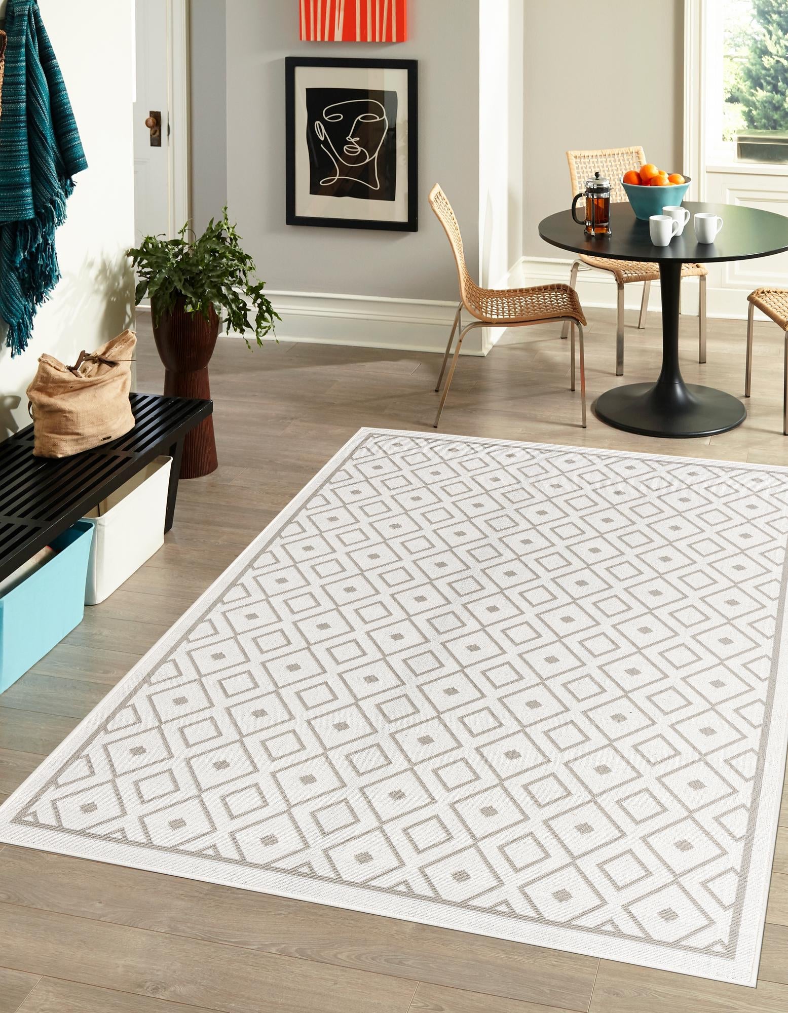 Seaside Lattice Collection Area Rug - Brighton