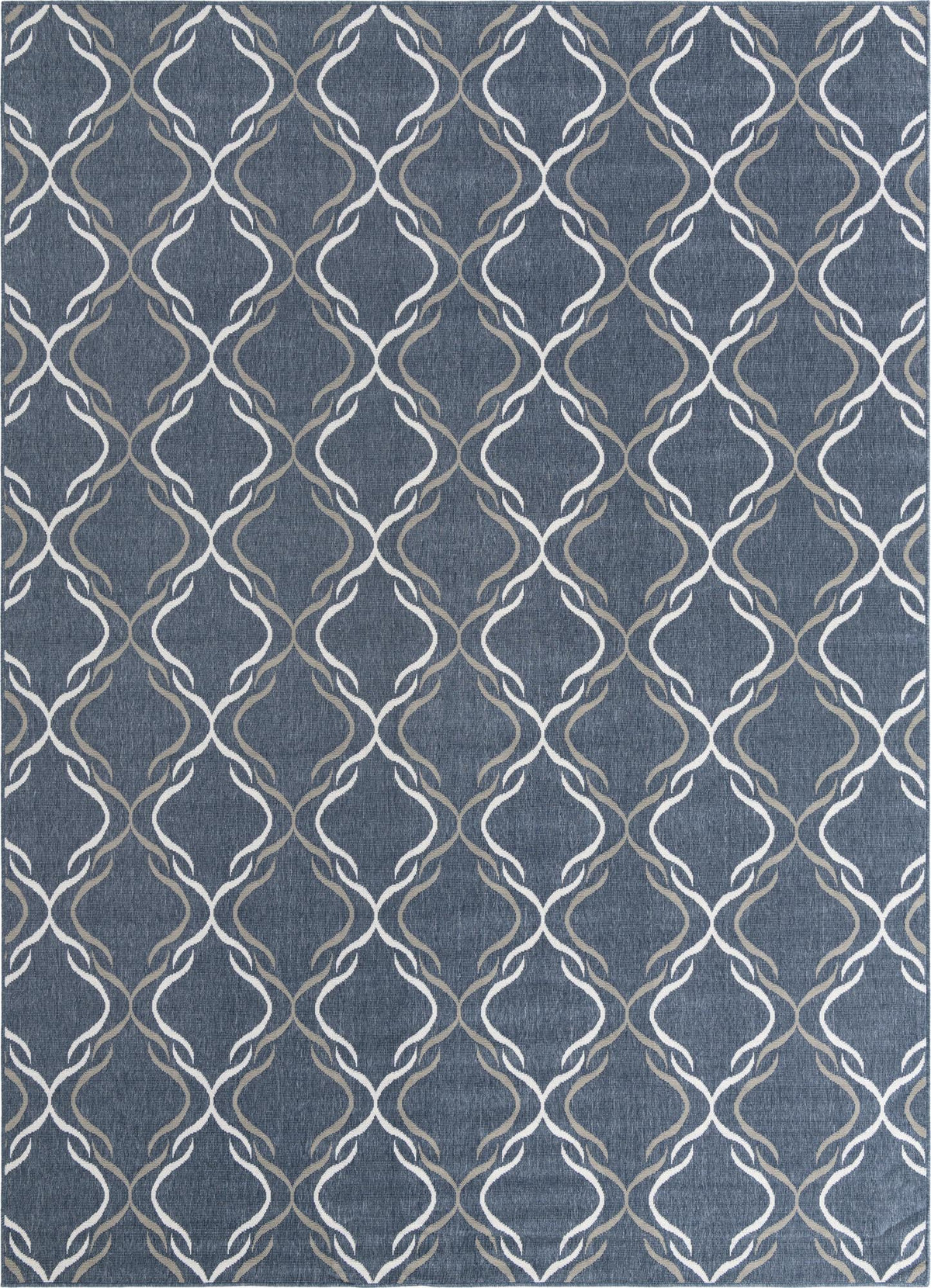 Seaside Lattice Collection Area Rug -  Hastings Rectangle Navy Blue Main