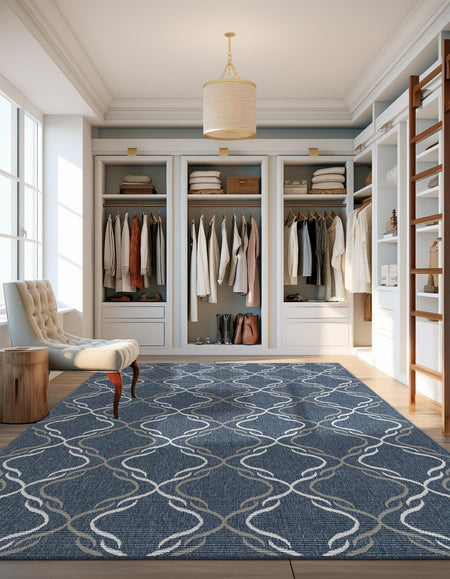 Seaside Lattice Collection Area Rug -  Hastings