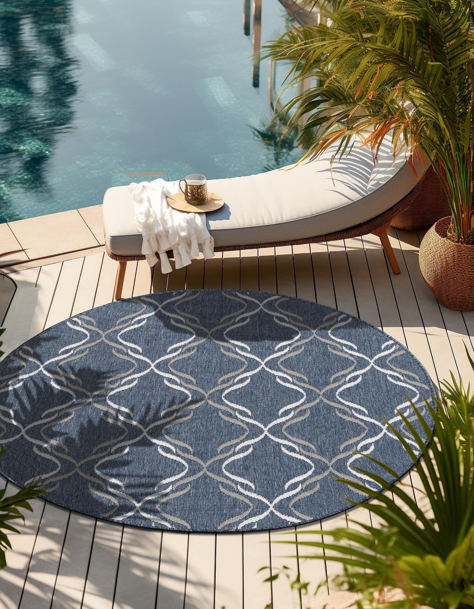 Seaside Lattice Collection Area Rug -  Hastings