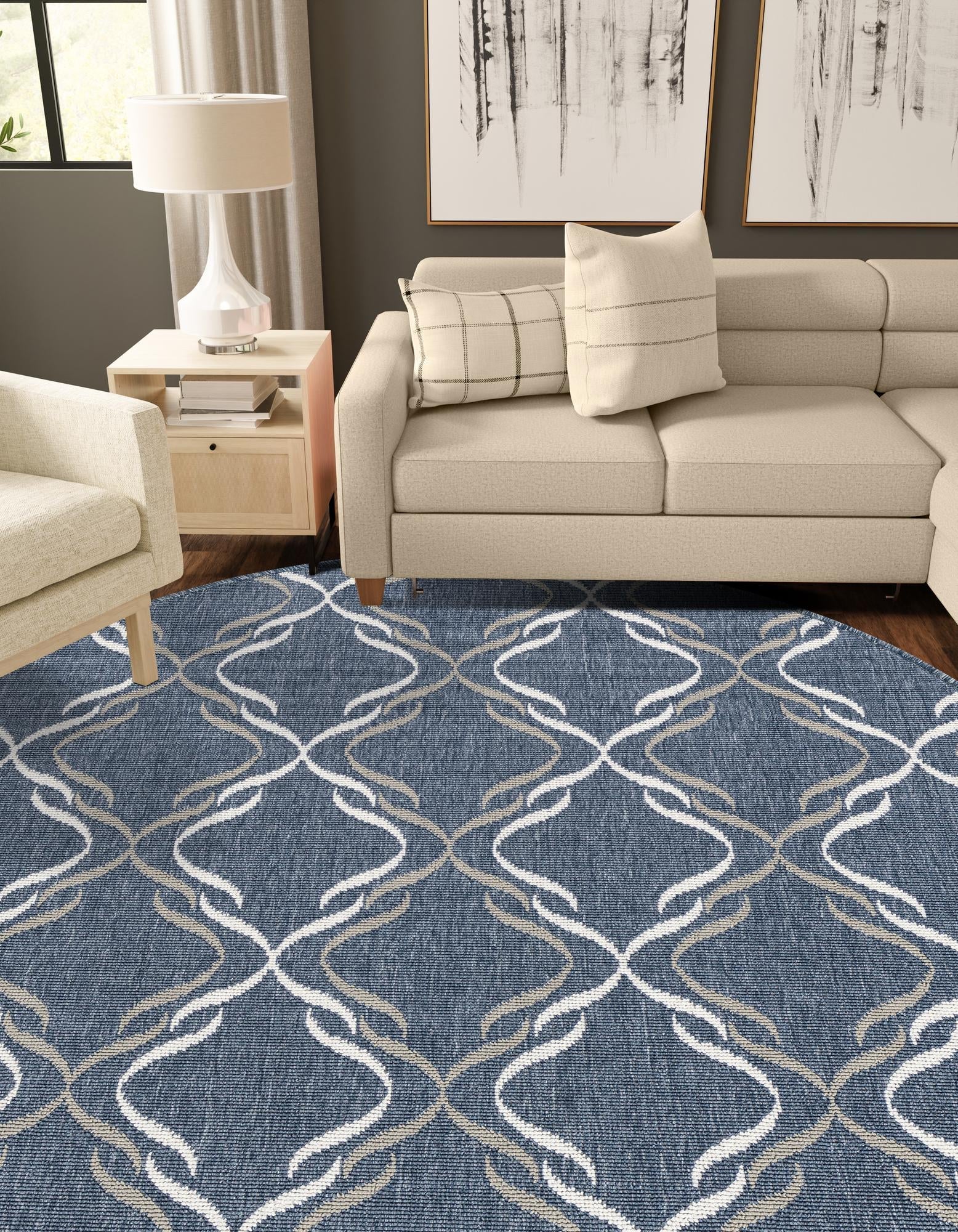 Seaside Lattice Collection Area Rug -  Hastings