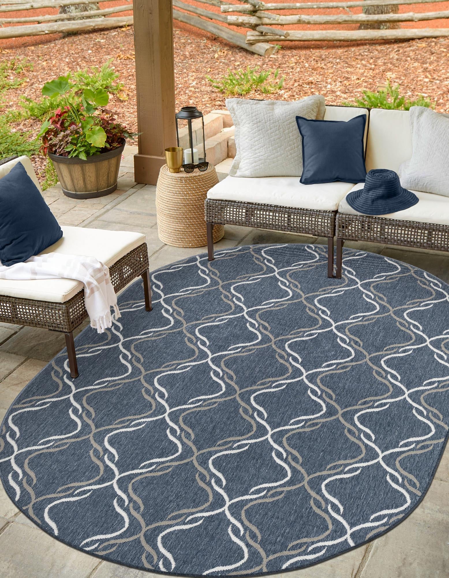 Seaside Lattice Collection Area Rug -  Hastings