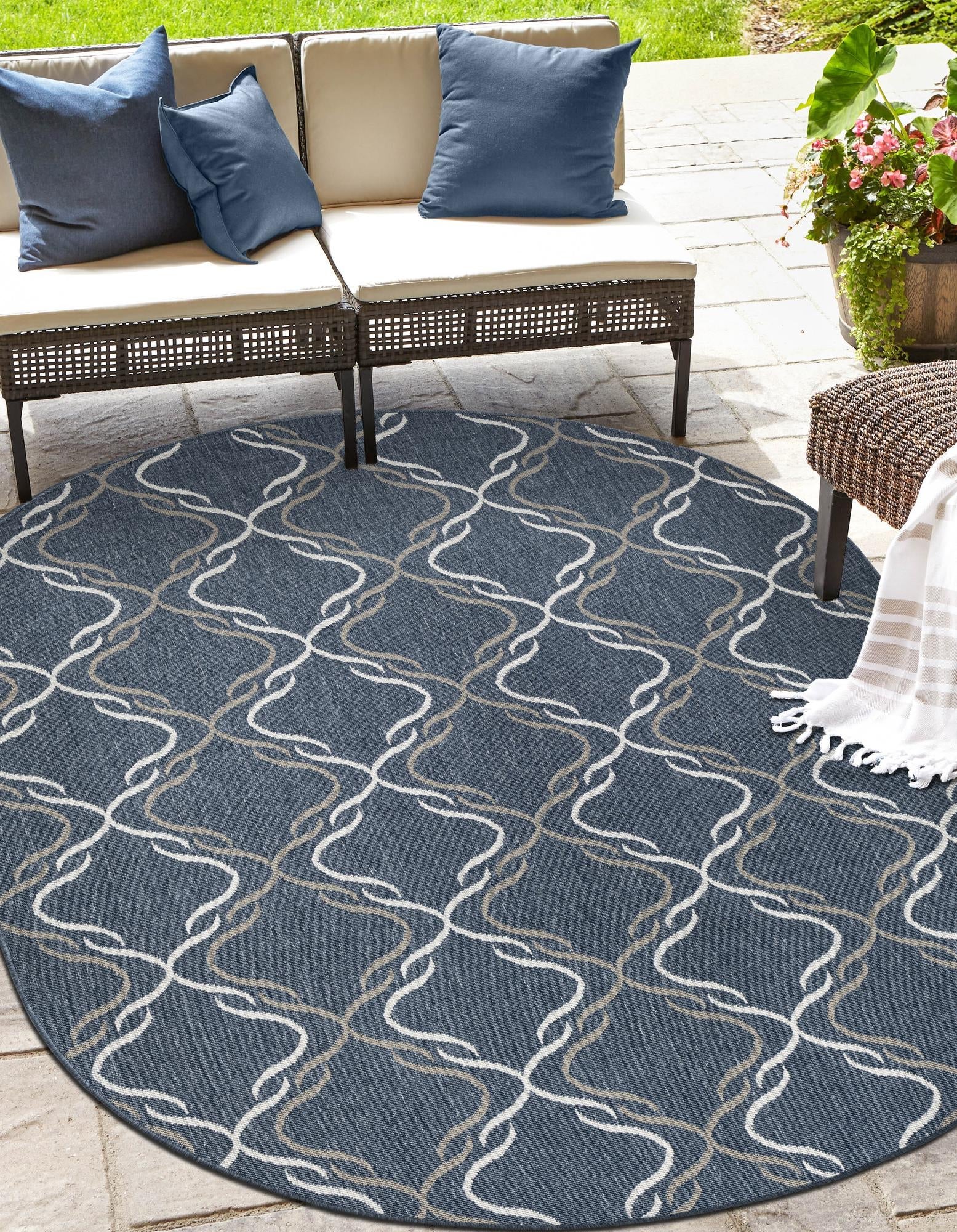 Seaside Lattice Collection Area Rug -  Hastings