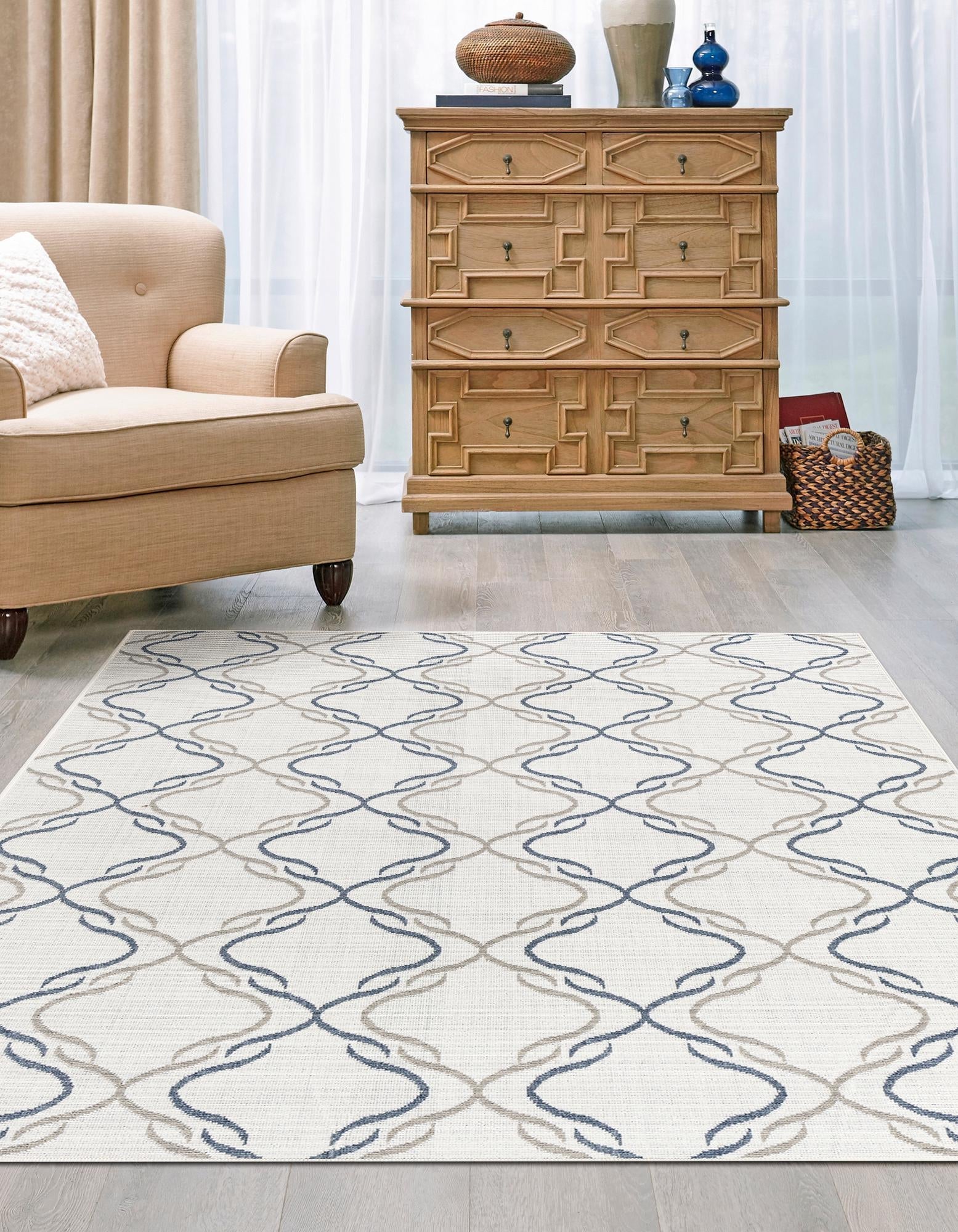 Seaside Lattice Collection Area Rug -  Hastings