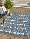 Seaside Lattice Collection Area Rug -  Margate Rectangle Navy Blue  lifestyle 2