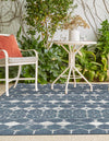 Seaside Lattice Collection Area Rug -  Margate Rectangle Navy Blue  lifestyle 14