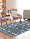 Seaside Lattice Collection Area Rug -  Margate Rectangle Navy Blue  lifestyle 32