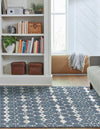 Seaside Lattice Collection Area Rug -  Margate Rectangle Navy Blue  lifestyle 56