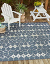 Seaside Lattice Collection Area Rug -  Margate Square Navy Blue  lifestyle 93