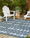 Seaside Lattice Collection Area Rug -  Margate Square Navy Blue  lifestyle 117