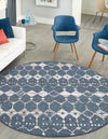 Seaside Lattice Collection Area Rug -  Margate Round Navy Blue  lifestyle 231